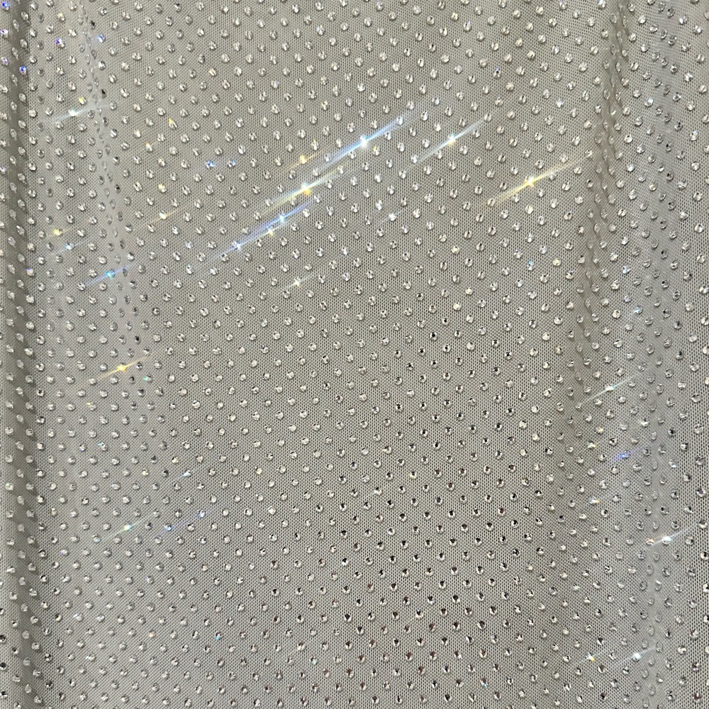 Meshki Diamanté silver maxi dress M glittery sequins - Picture 13 of 16